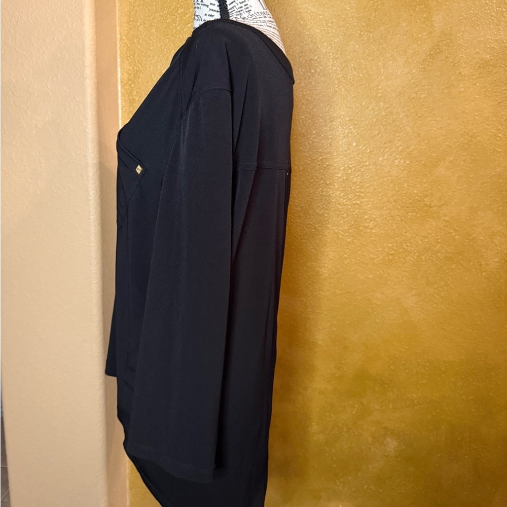 Anne Klein Black Blouse with Gold Details - Picture 2 of 4